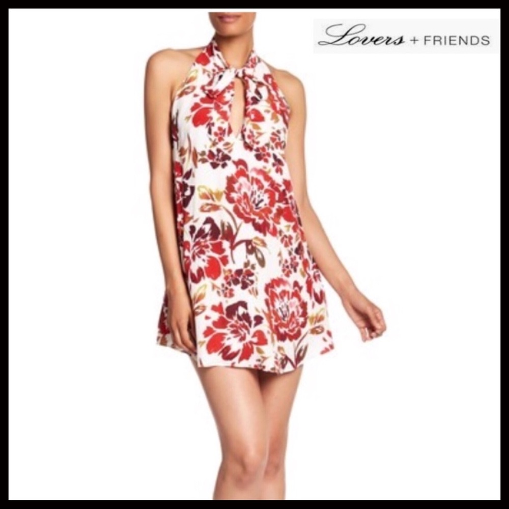 Lovers + Friends Red and White Floral Mini Dress